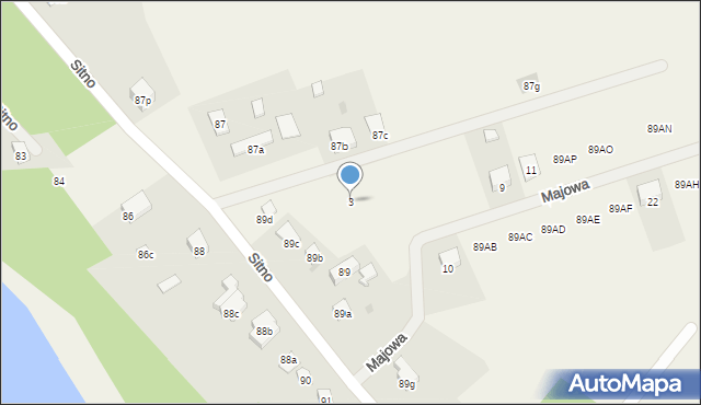 Sitno, Majowa, 3, mapa Sitno