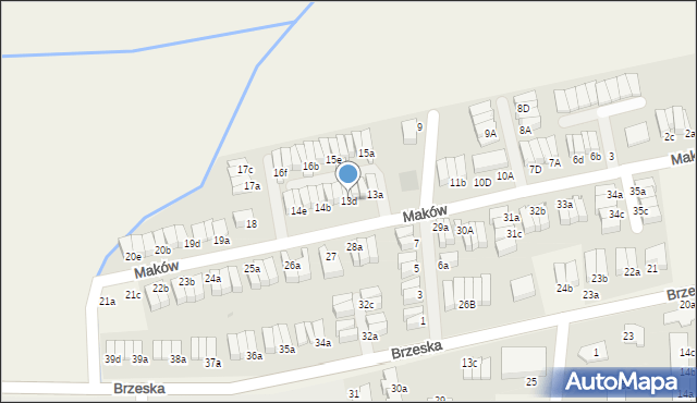 Skarbimierz-Osiedle, Maków, 13d, mapa Skarbimierz-Osiedle