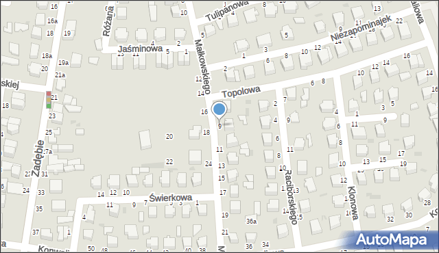 Skierniewice, Małkowskiego Stanisława, prof., 9, mapa Skierniewic