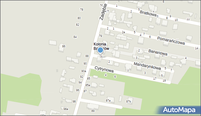 Skierniewice, Mandarynkowa, 2a, mapa Skierniewic