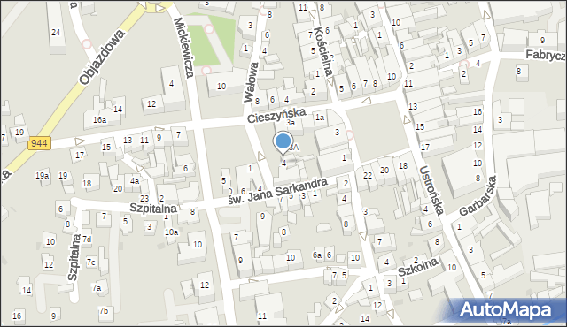 Skoczów, Mały Rynek, 4, mapa Skoczów