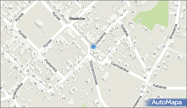 Sławków, Mały Rynek, 7, mapa Sławków