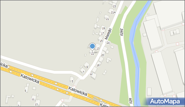 Sławków, Matejki Jana, 11, mapa Sławków