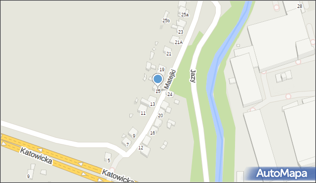 Sławków, Matejki Jana, 15, mapa Sławków