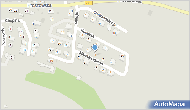 Słomniki, Malczewskiego Jacka, 3, mapa Słomniki