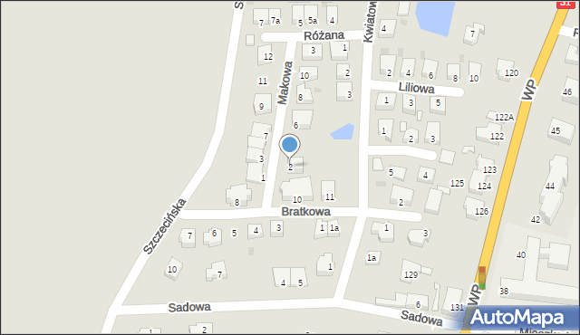 Słubice, Makowa, 2, mapa Słubice