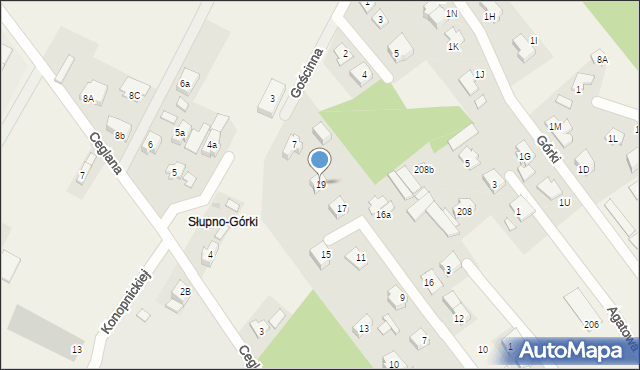 Słupno, Magnacka, 19, mapa Słupno