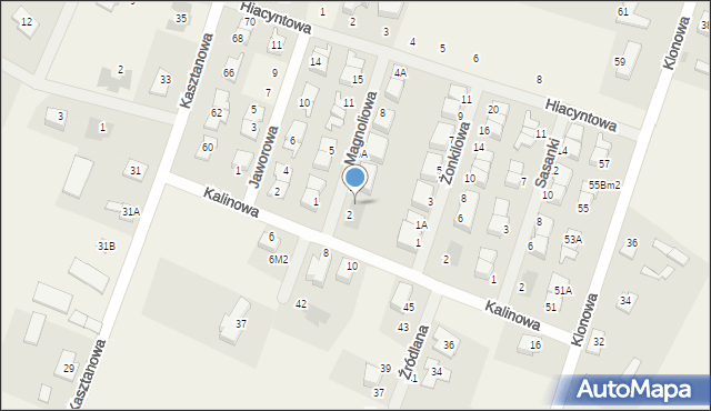 Słupno, Magnoliowa, 2a, mapa Słupno