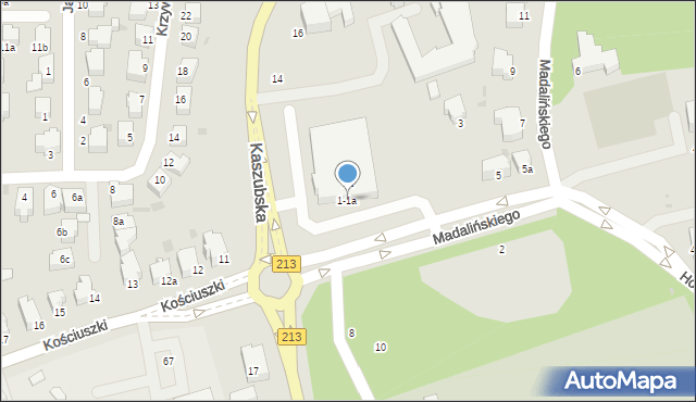 Słupsk, Madalińskiego Antoniego Józefa, gen., 1-1a, mapa Słupska
