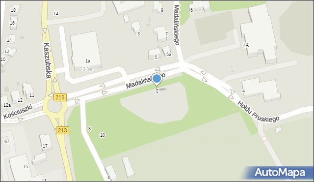 Słupsk, Madalińskiego Antoniego Józefa, gen., 2, mapa Słupska