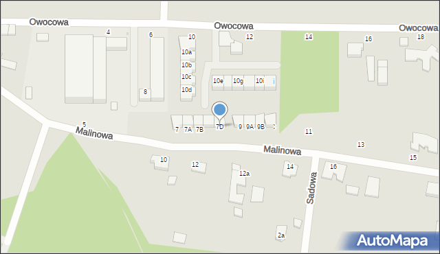 Słupsk, Malinowa, 7D, mapa Słupska