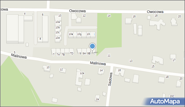 Słupsk, Malinowa, 9C, mapa Słupska