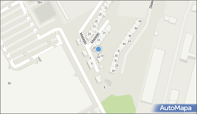 Słupsk, Matejki Jana, 41, mapa Słupska