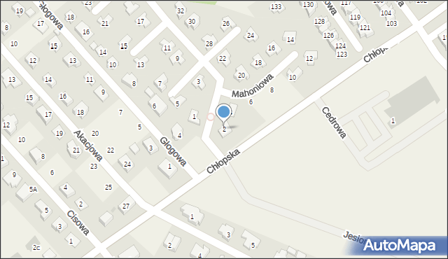 Smolec, Mahoniowa, 2, mapa Smolec
