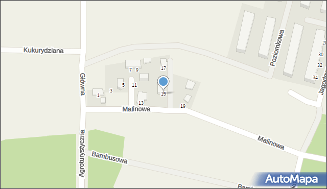 Smolec, Malinowa, 15, mapa Smolec
