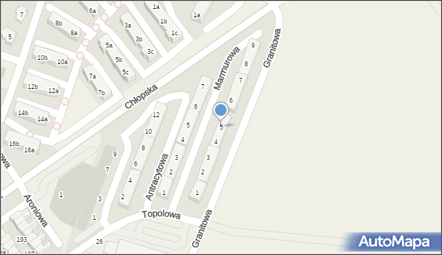 Smolec, Marmurowa, 5, mapa Smolec