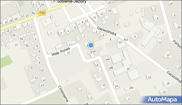 Sobienie-Jeziory, Mały Rynek, 4, mapa Sobienie-Jeziory