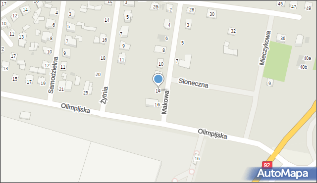 Sochaczew, Makowa, 14, mapa Sochaczew