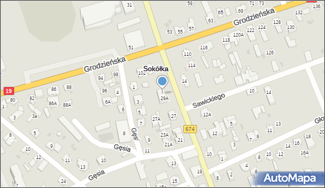 Sokółka, Mariańska, 29B, mapa Sokółka