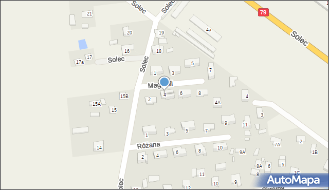 Solec, Magnolii, 4, mapa Solec