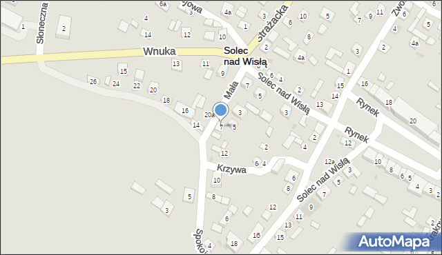 Solec nad Wisłą, Mała, 7, mapa Solec nad Wisłą