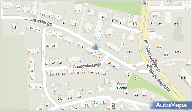Sopot, Malczewskiego Jacka, 6b, mapa Sopotu