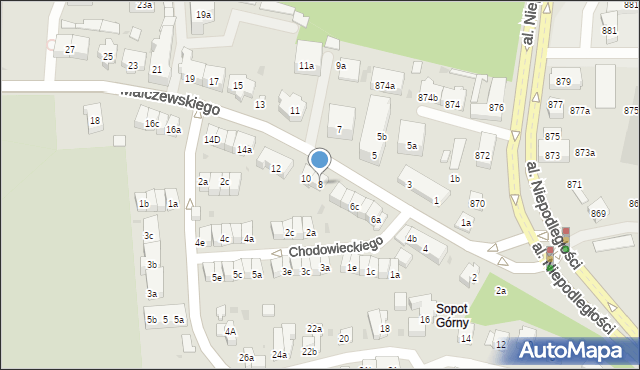 Sopot, Malczewskiego Jacka, 8, mapa Sopotu