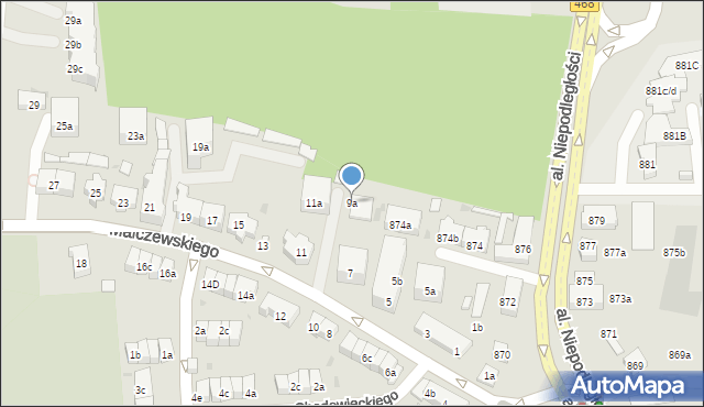 Sopot, Malczewskiego Jacka, 9a, mapa Sopotu