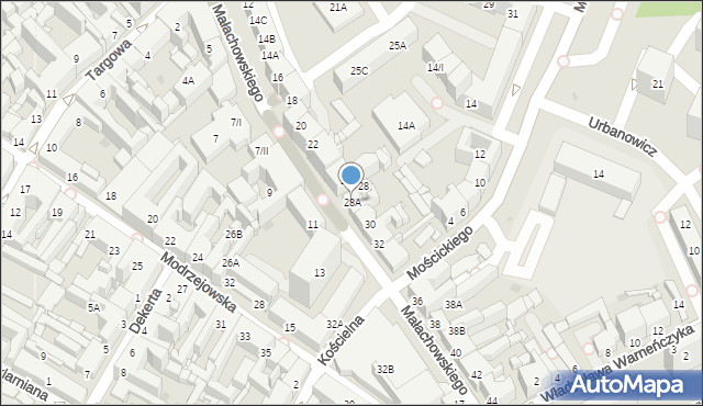 Sosnowiec, Małachowskiego Stanisława, 28A, mapa Sosnowca