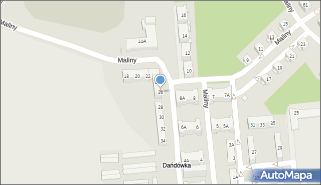 Sosnowiec, Maliny Mariana, 26, mapa Sosnowca