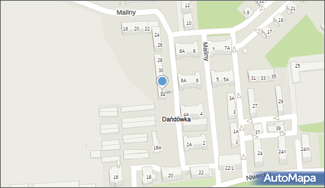 Sosnowiec, Maliny Mariana, 34, mapa Sosnowca