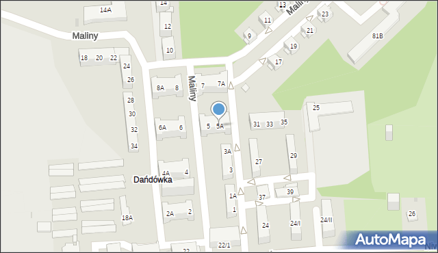 Sosnowiec, Maliny Mariana, 5A, mapa Sosnowca