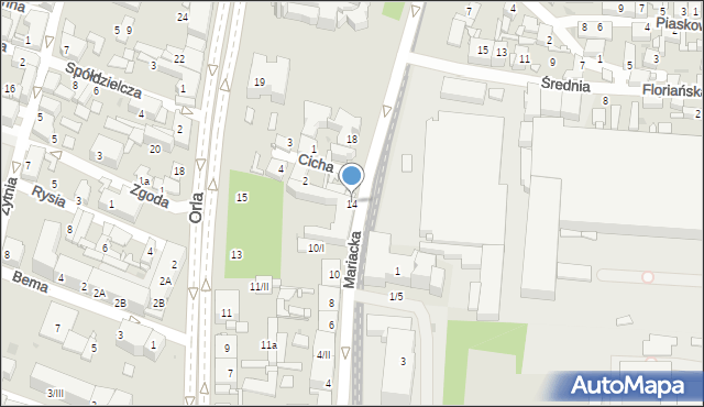 Sosnowiec, Mariacka, 14, mapa Sosnowca