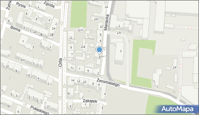 Sosnowiec, Mariacka, 4, mapa Sosnowca