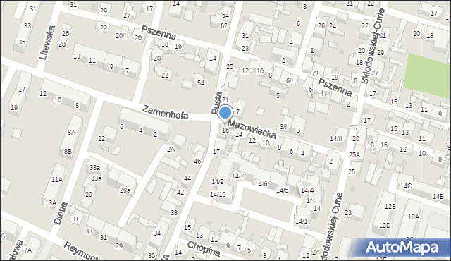 Sosnowiec, Mazowiecka, 16, mapa Sosnowca