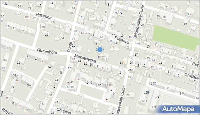 Sosnowiec, Mazowiecka, 3/I, mapa Sosnowca