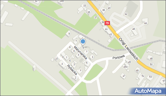 Sosnowiec, Marynarska, 3, mapa Sosnowca