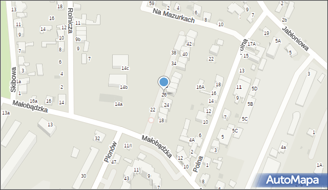 Sosnowiec, Małobądzka, 26, mapa Sosnowca