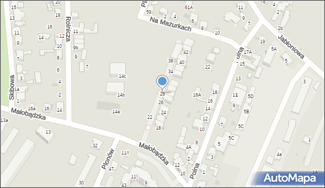 Sosnowiec, Małobądzka, 28, mapa Sosnowca