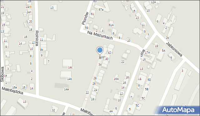 Sosnowiec, Małobądzka, 38, mapa Sosnowca