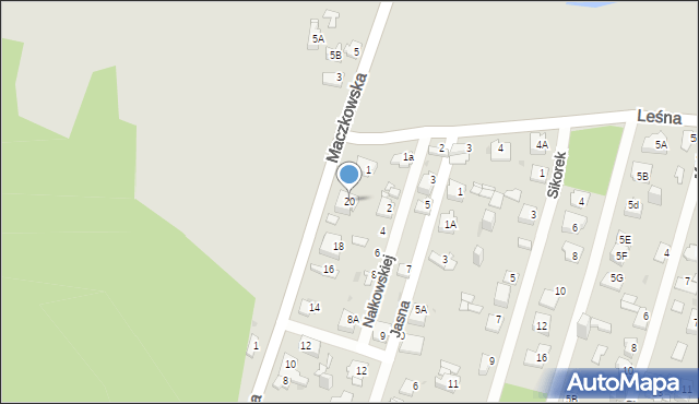 Sosnowiec, Maczkowska, 20, mapa Sosnowca