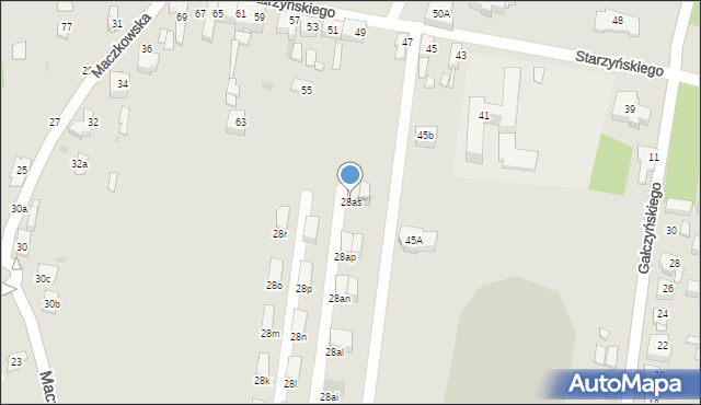 Sosnowiec, Maczkowska, 28as, mapa Sosnowca