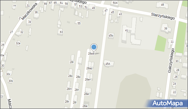 Sosnowiec, Maczkowska, 28at, mapa Sosnowca