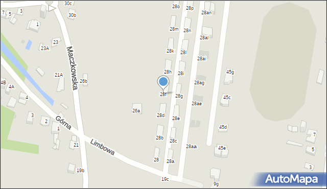 Sosnowiec, Maczkowska, 28f, mapa Sosnowca