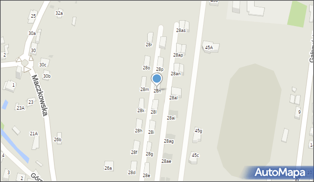 Sosnowiec, Maczkowska, 28n, mapa Sosnowca