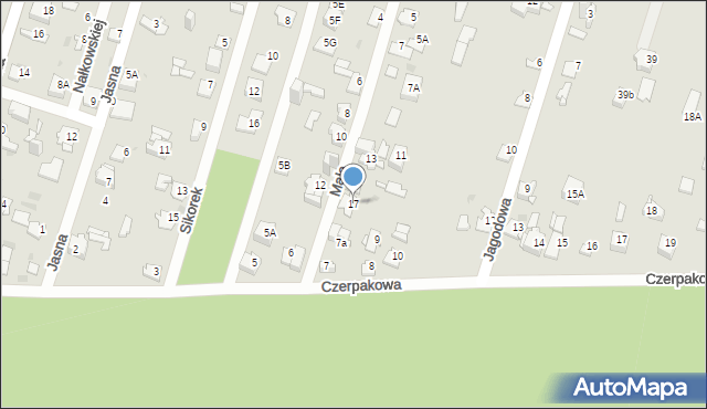 Sosnowiec, Mała, 17, mapa Sosnowca