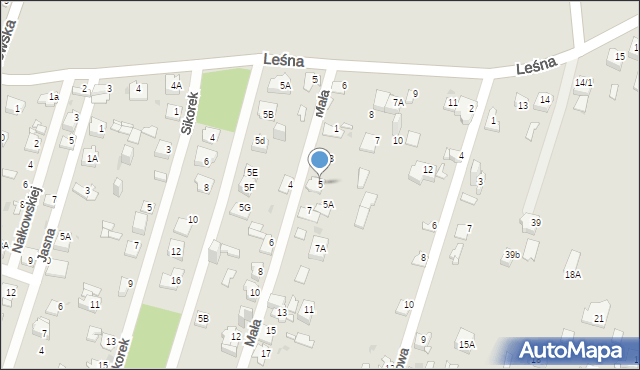 Sosnowiec, Mała, 5, mapa Sosnowca