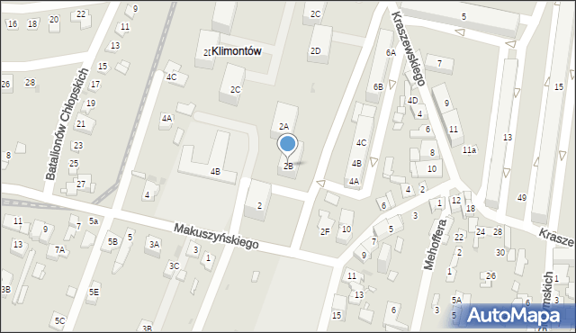 Sosnowiec, Makuszyńskiego Kornela, 2B, mapa Sosnowca