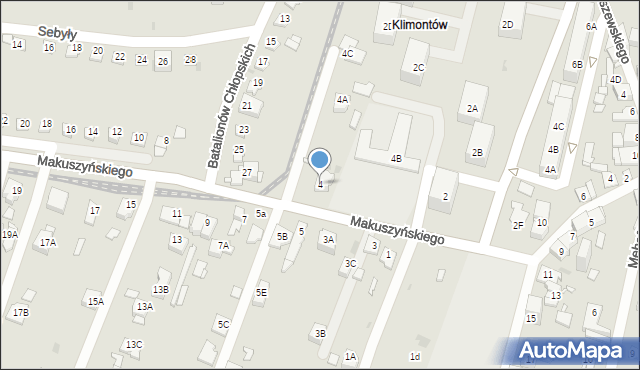 Sosnowiec, Makuszyńskiego Kornela, 4, mapa Sosnowca