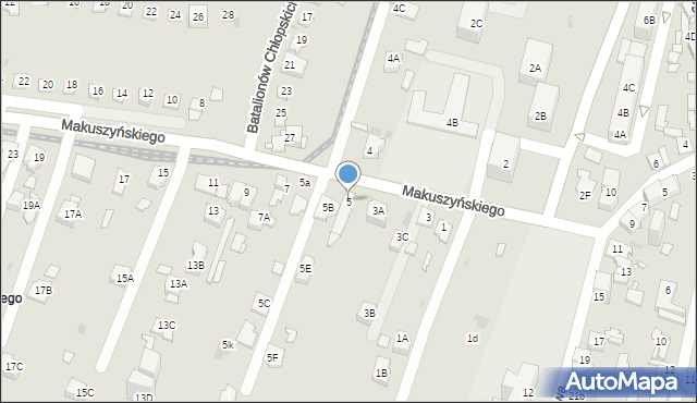 Sosnowiec, Makuszyńskiego Kornela, 5, mapa Sosnowca